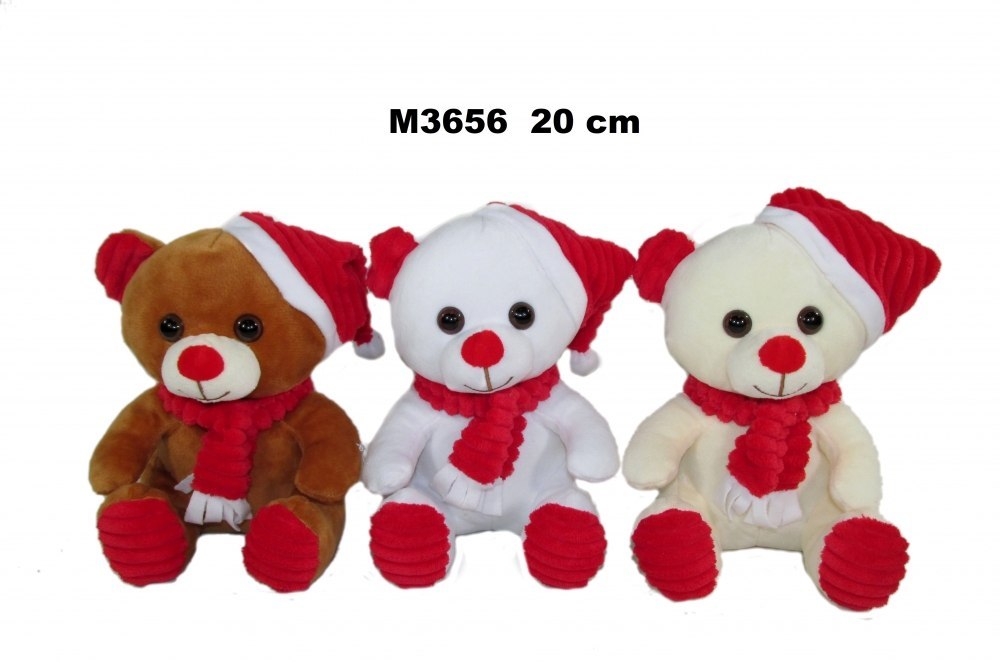 PELUCHE CIOTOLA 20CM SEDUTA IN UN CAPPELLO DI BABBO NATALE